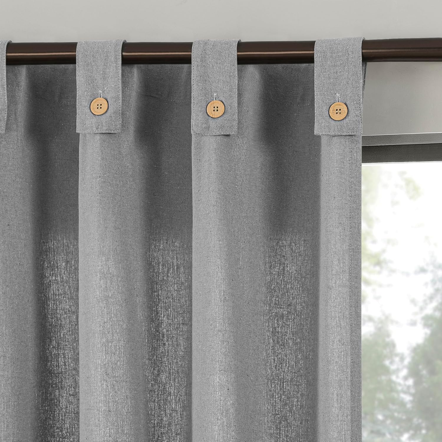 Archaeo Cotton Blend Button Tab Top Curtain Panel, " x