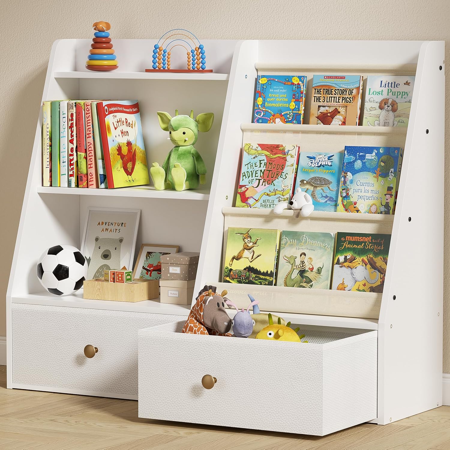 Tier Kids Bookshelf, Toddler Bookshelf and Toy Storage, Ba