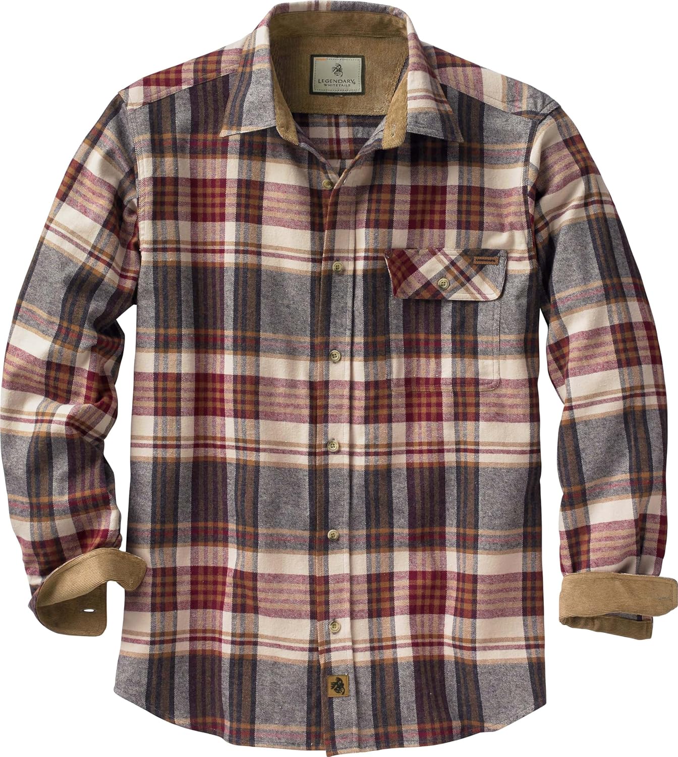 Legendary Whitetails Men's Buck Camp Flannel, Long Sleeve Pl