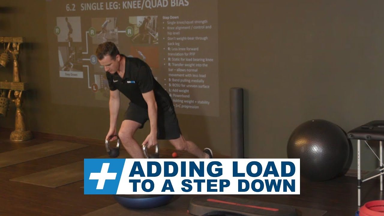 Adding Load to a Step Down for Knee Rehab |