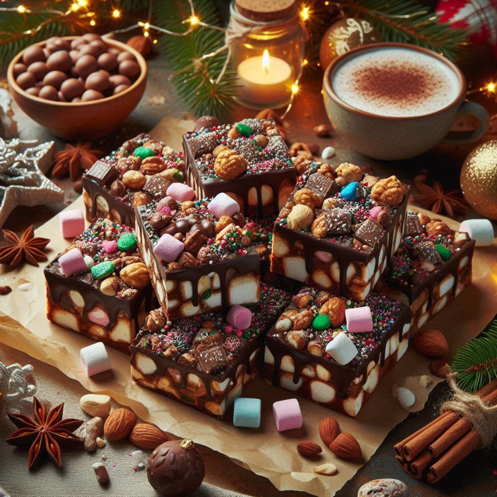 Christmas Rocky Road Bars