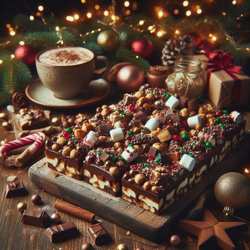 Christmas Rocky Road Bars