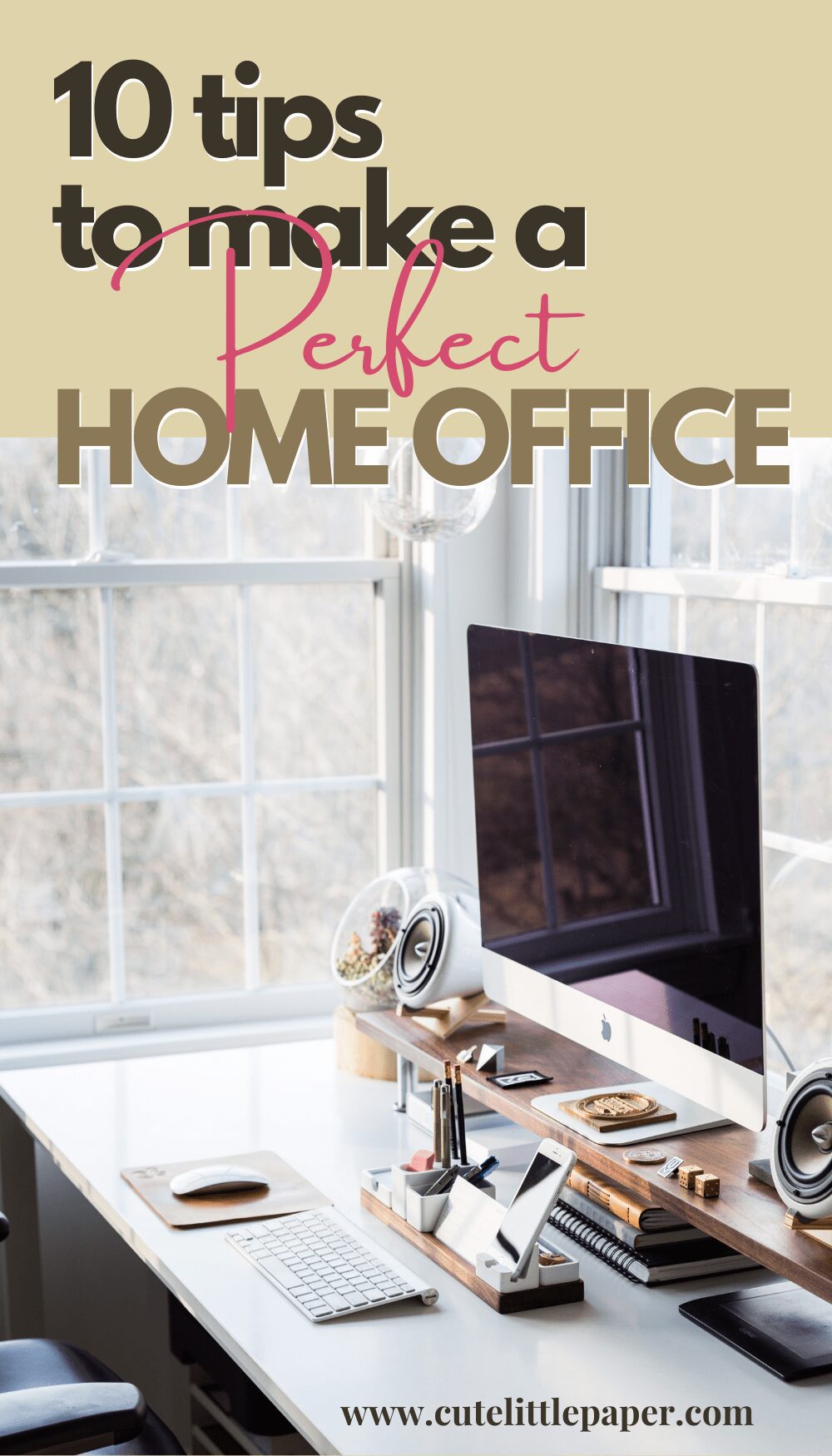 10 Tips How To Organize Your Home Office To Be More Productive. Home Office Setup Ideas.