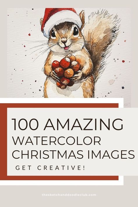 100 Festive Christmas Watercolor Ideas For Cards and More