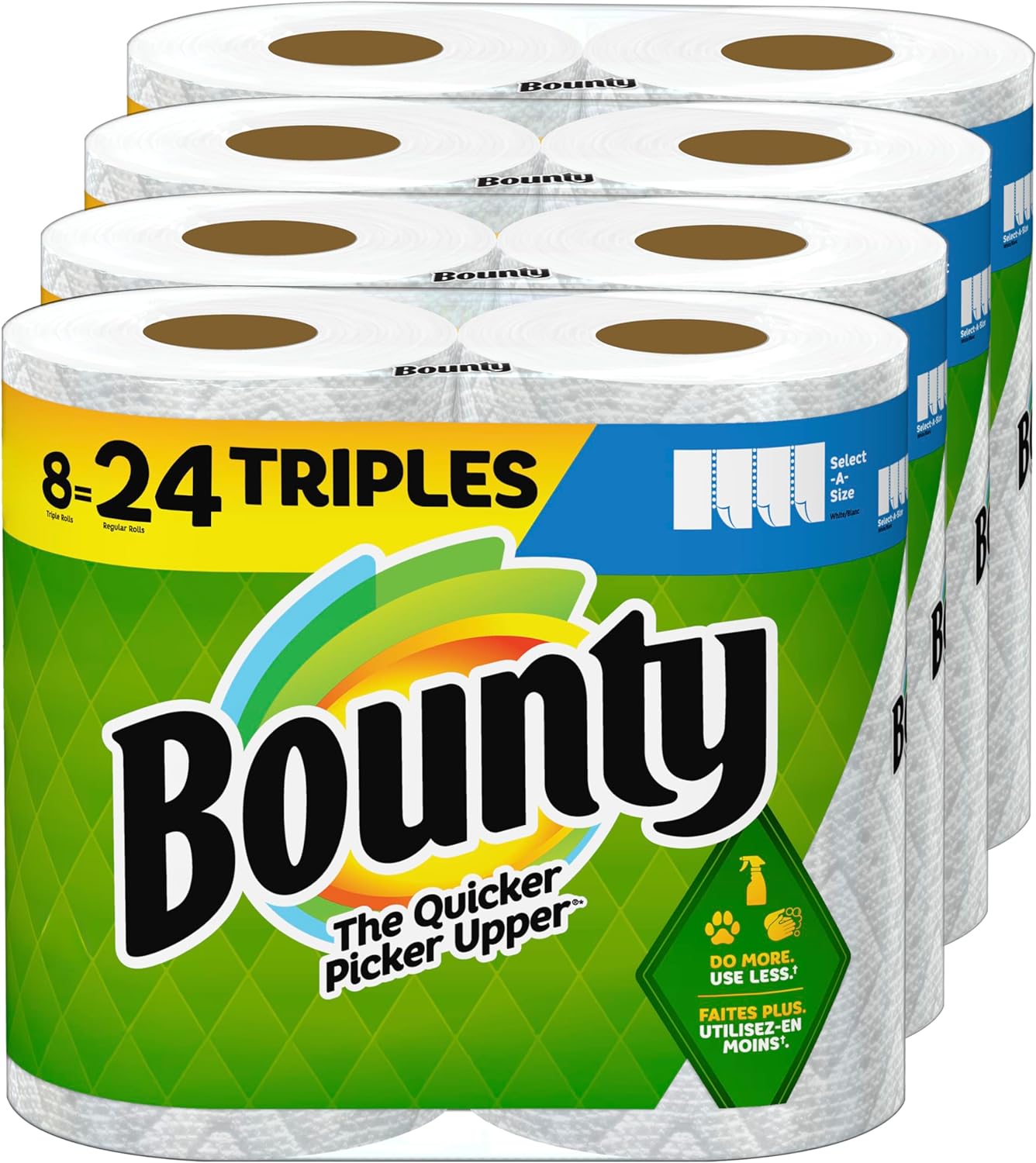 Bounty Select A Size Paper Towels, White, Triple Rolls =