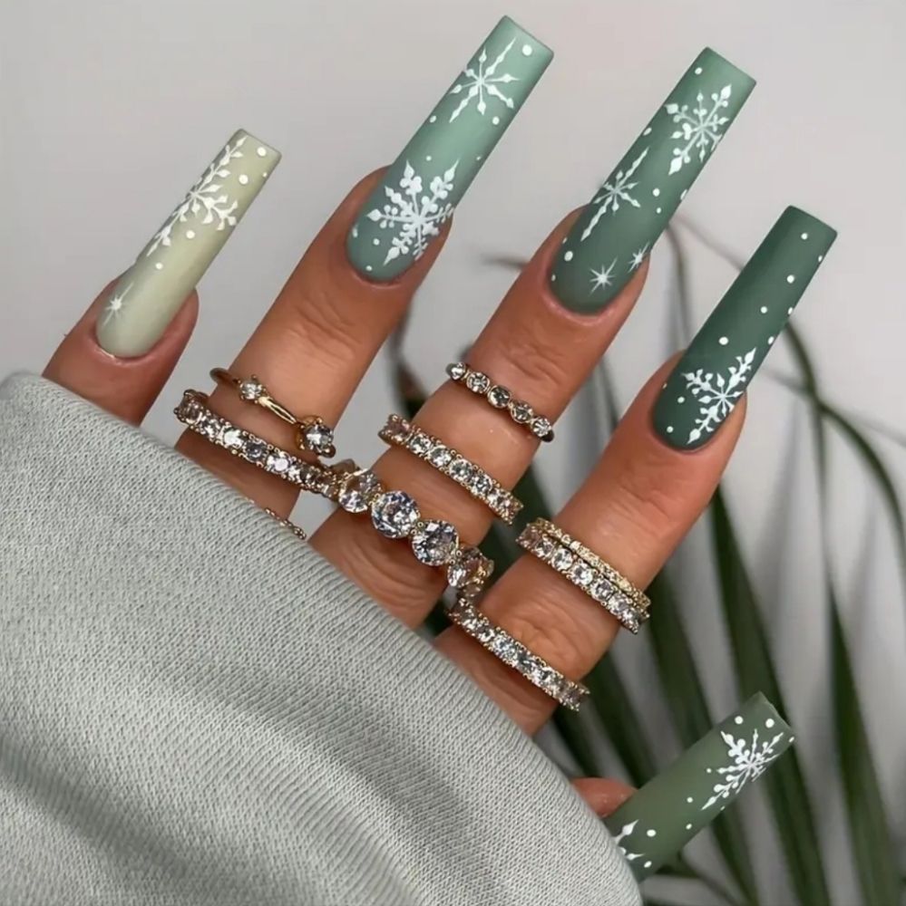 Bundle 3 For $28 24 Pieces Fake Press On Nails | Color: Green | Size: Os