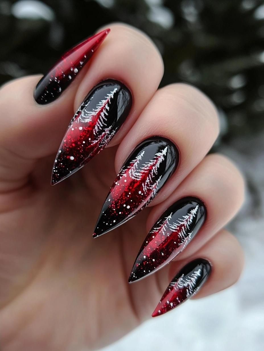 25 Enchanting Christmas Coffin Nails to Try