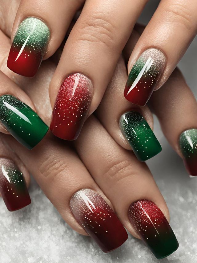 25 Ombre Christmas Nail Designs to Try in 2024