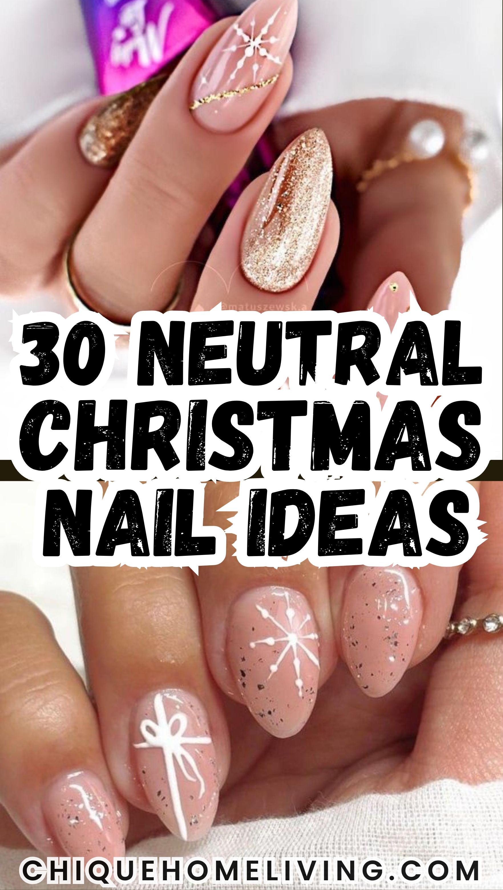 30 Best Neutral Christmas Nail Ideas for a Sophisticated Look