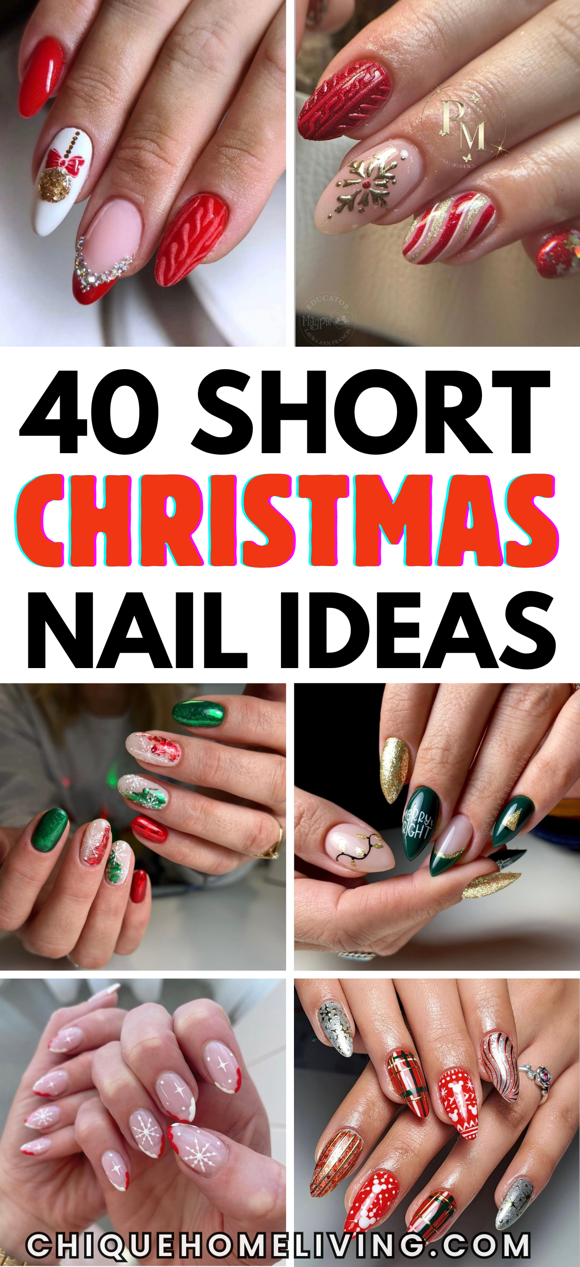 40 Short Christmas Nail Ideas for an Elegant Look