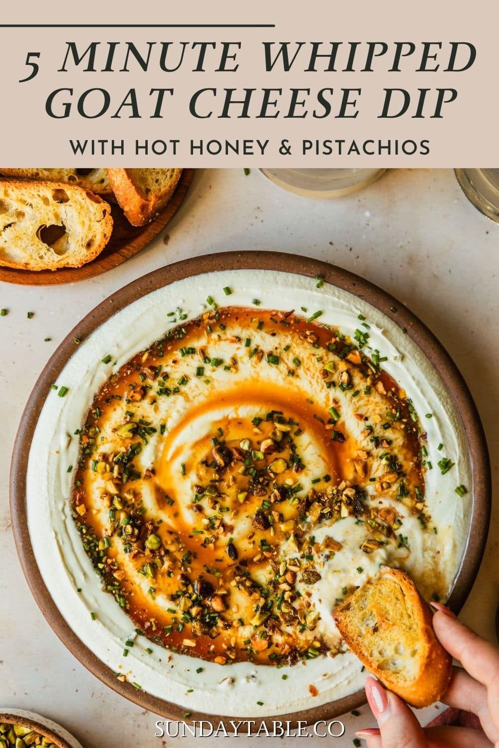 5-Minute Whipped Goat Cheese with Hot Honey & Pistachios