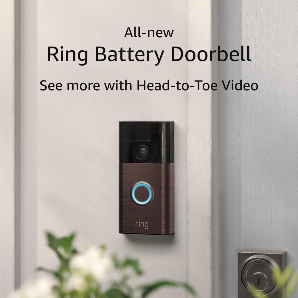 All new Ring Battery Doorbell — Now with % more coverage,