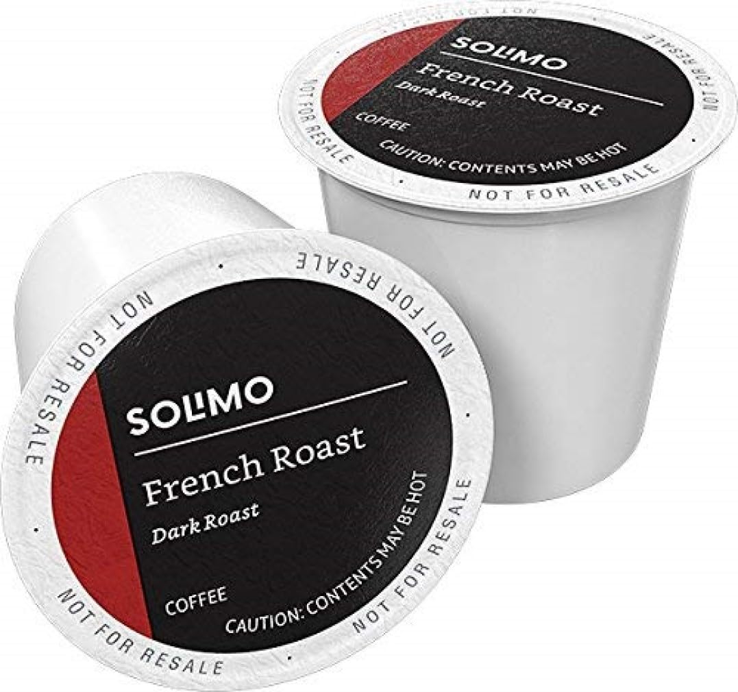 Amazon Brand Solimo Dark Roast Coffee Pods, French Roast,