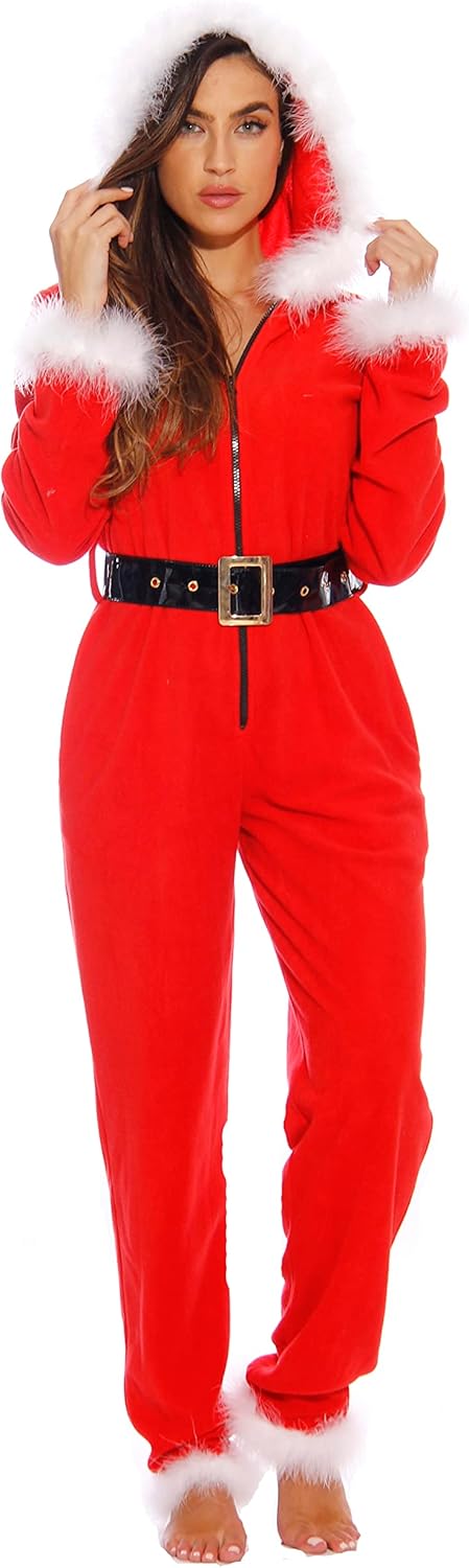 Just Love Holiday Santa Adult Onesie Pajamas