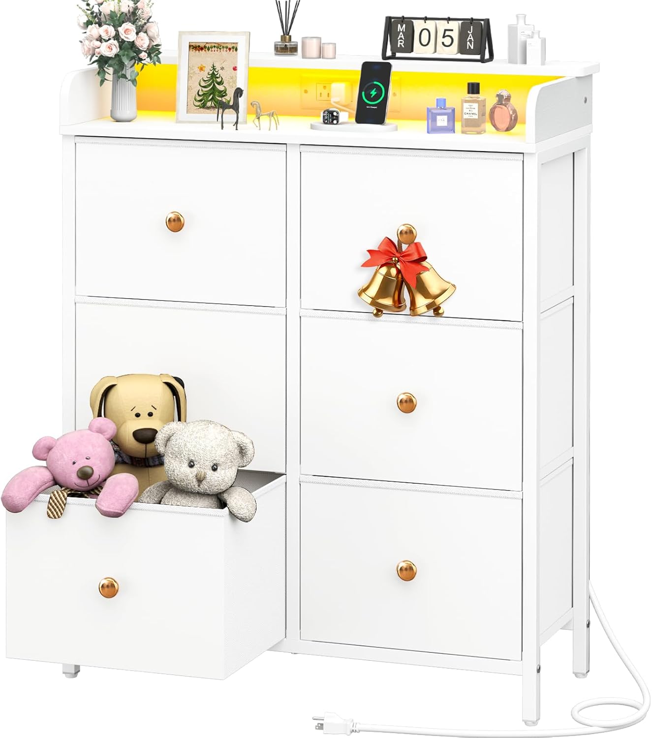 Yoobure Dresser for Bedroom with Charging Station, Drawer