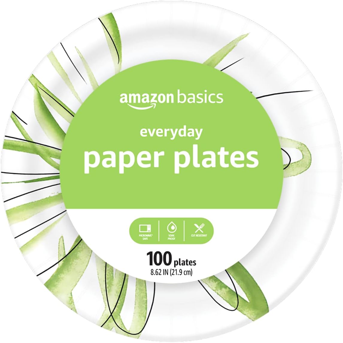 Amazon Basics Everyday Paper Plates, Inch, Disposable,