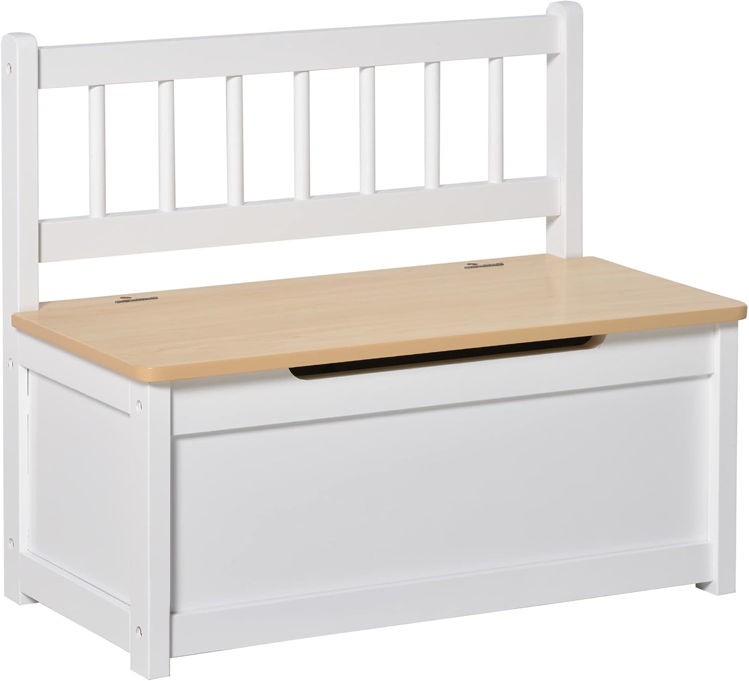 Qaba Toddler Toy Box Storage Bench with Large L