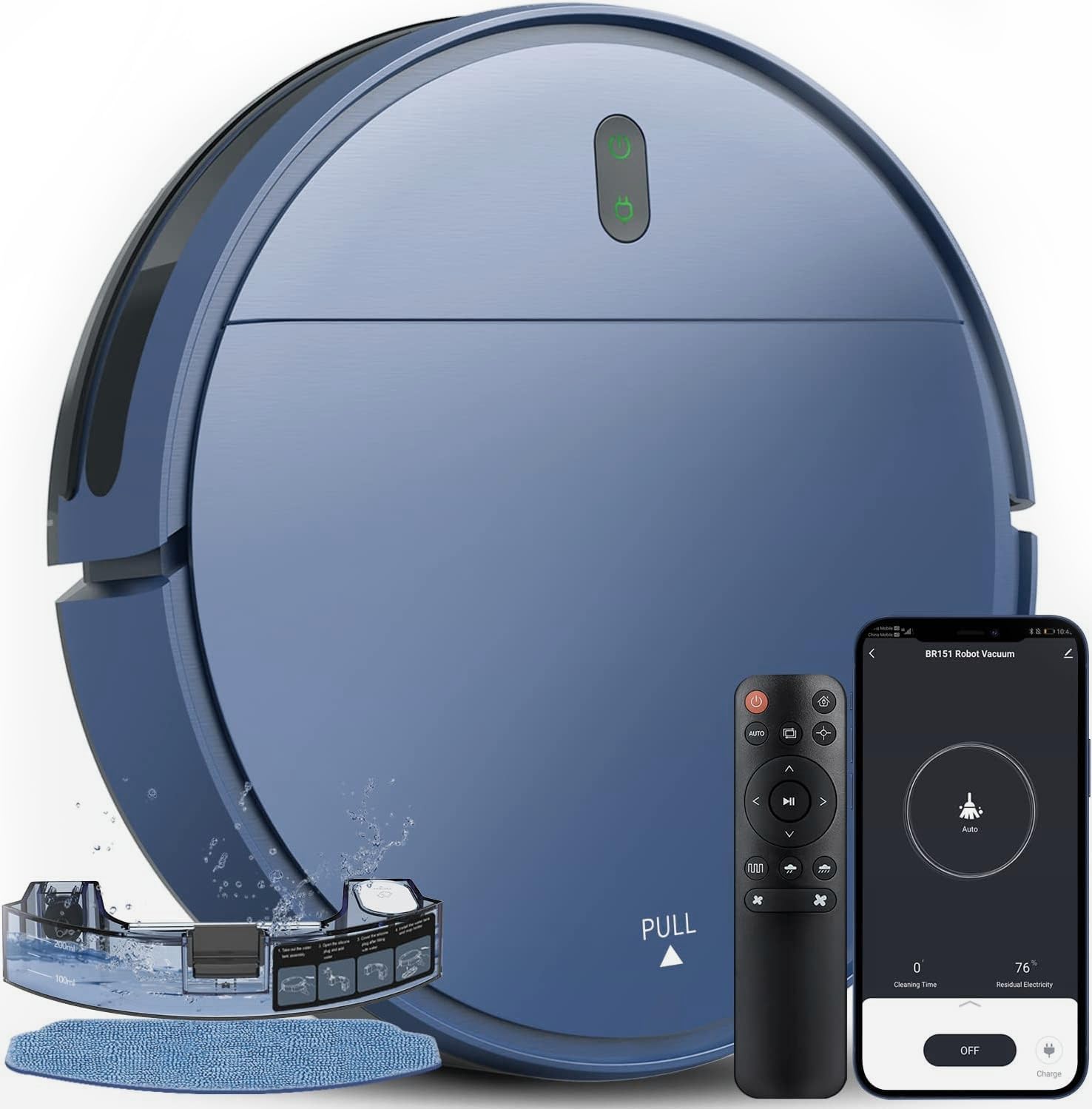 ZCWA Robot Vacuum, Robot Vacuum and Mop Works with WiFi,APP,