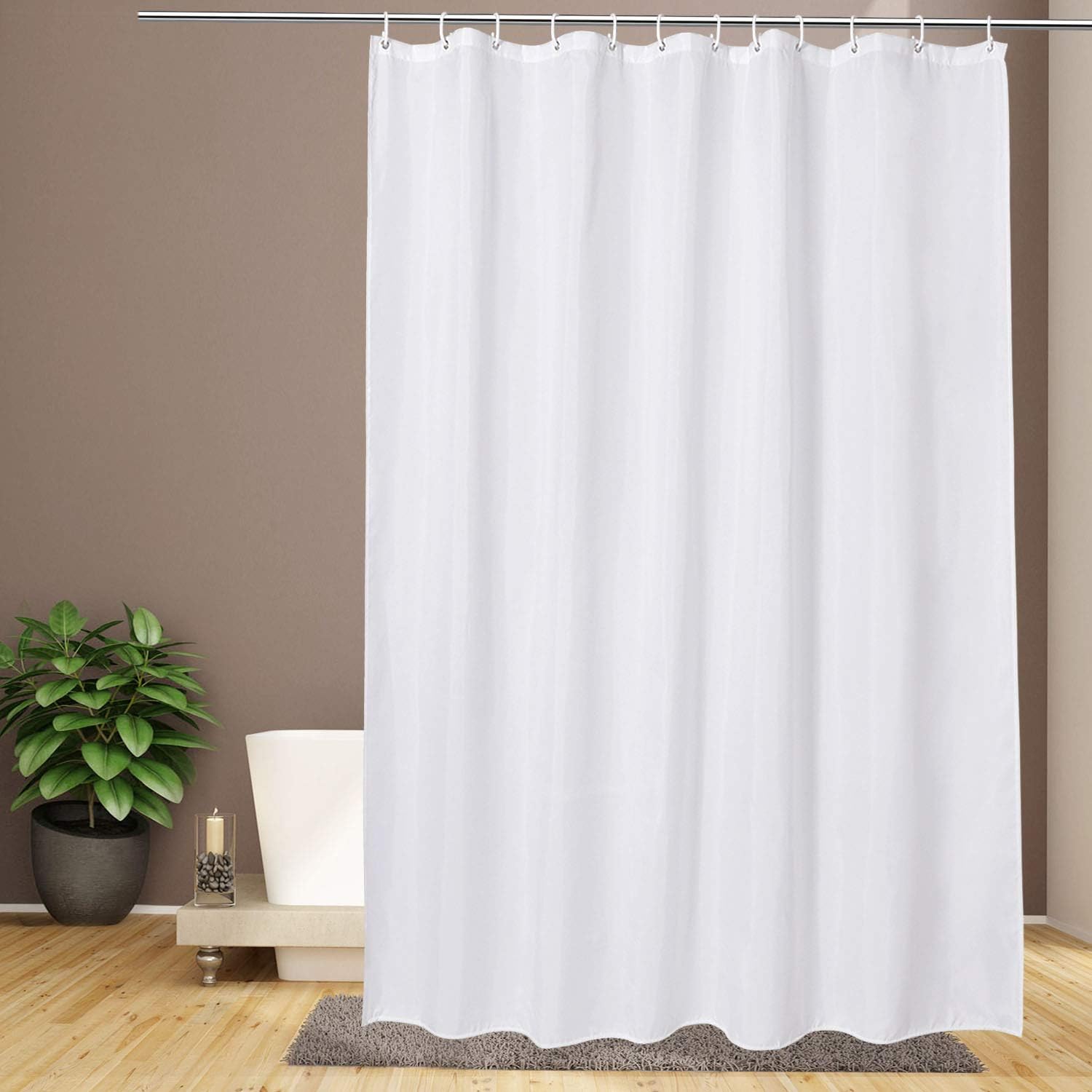 EurCross Extra Long Fabric Shower Curtain Liner inches Lo