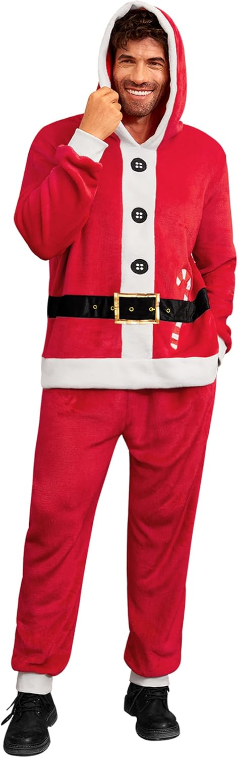 Arvilhill Men's Pcs Christmas Santa Snowman Onesie Fleece