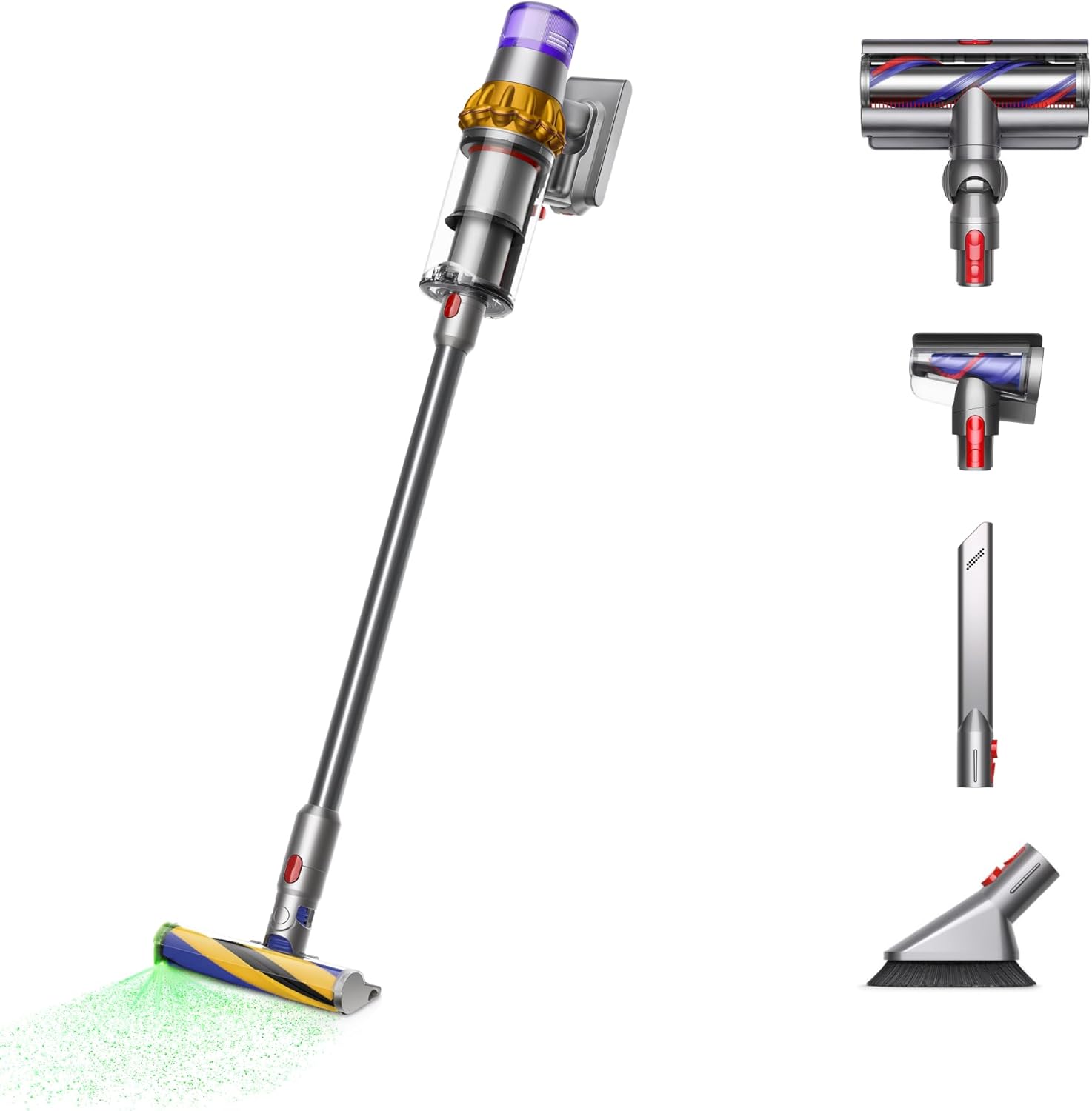 Dyson V Detect Plus Cordless Vacuum, Yellow/Nickel