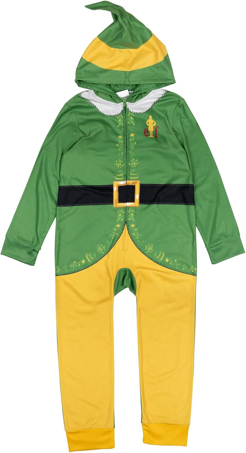 Elf Little Boys Fleece Zip Up Cosplay Hooded Onesie Pajama C