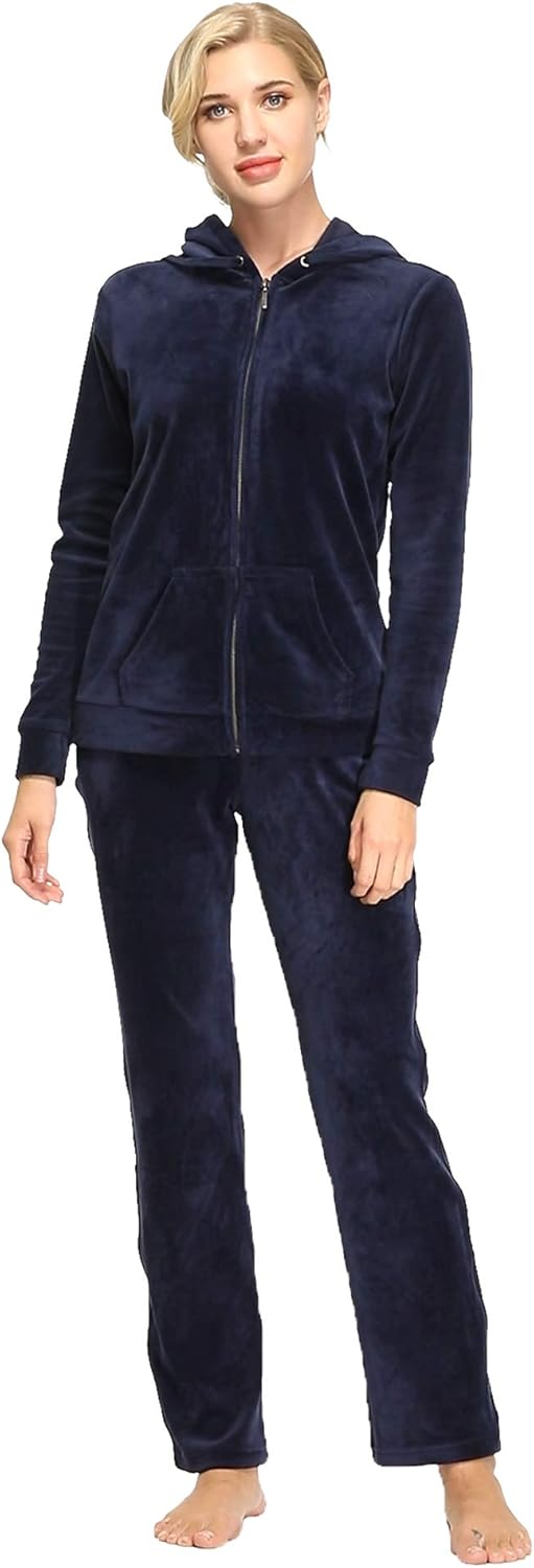 Dolcevida Womens Velour Sweatsuits Sets Piece Tracksuits O