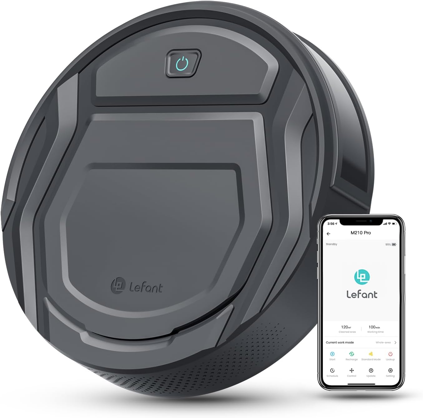 Lefant M Pro Robot Vacuum, Pa Strong Suction, WiFi/AP