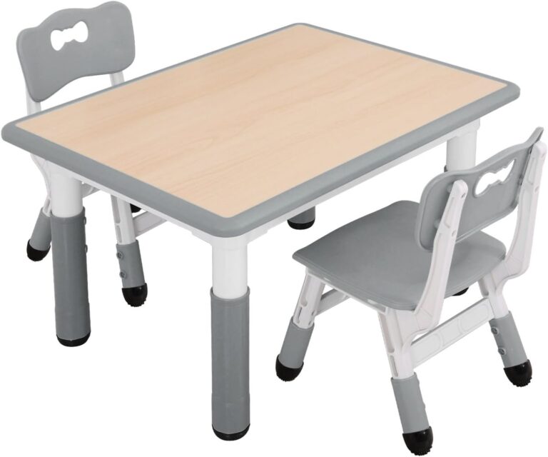 UNICOO Kids Table and Chairs Set, Height Adjustable Toddler