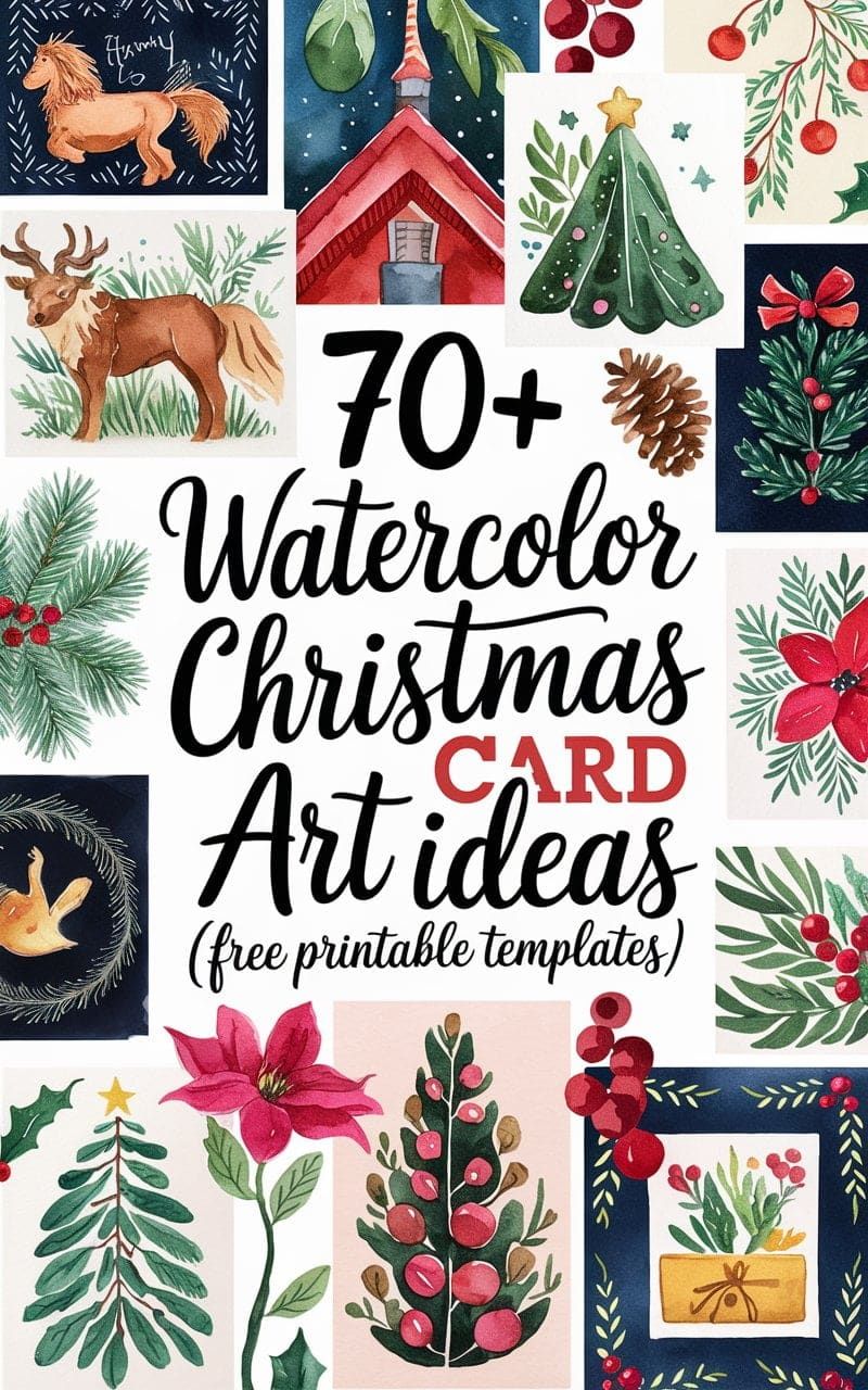 70+ Watercolor Christmas Card Art Ideas (+Free Printable Templates!) - Artsydee - Drawing, Painting, Craft & Creativity