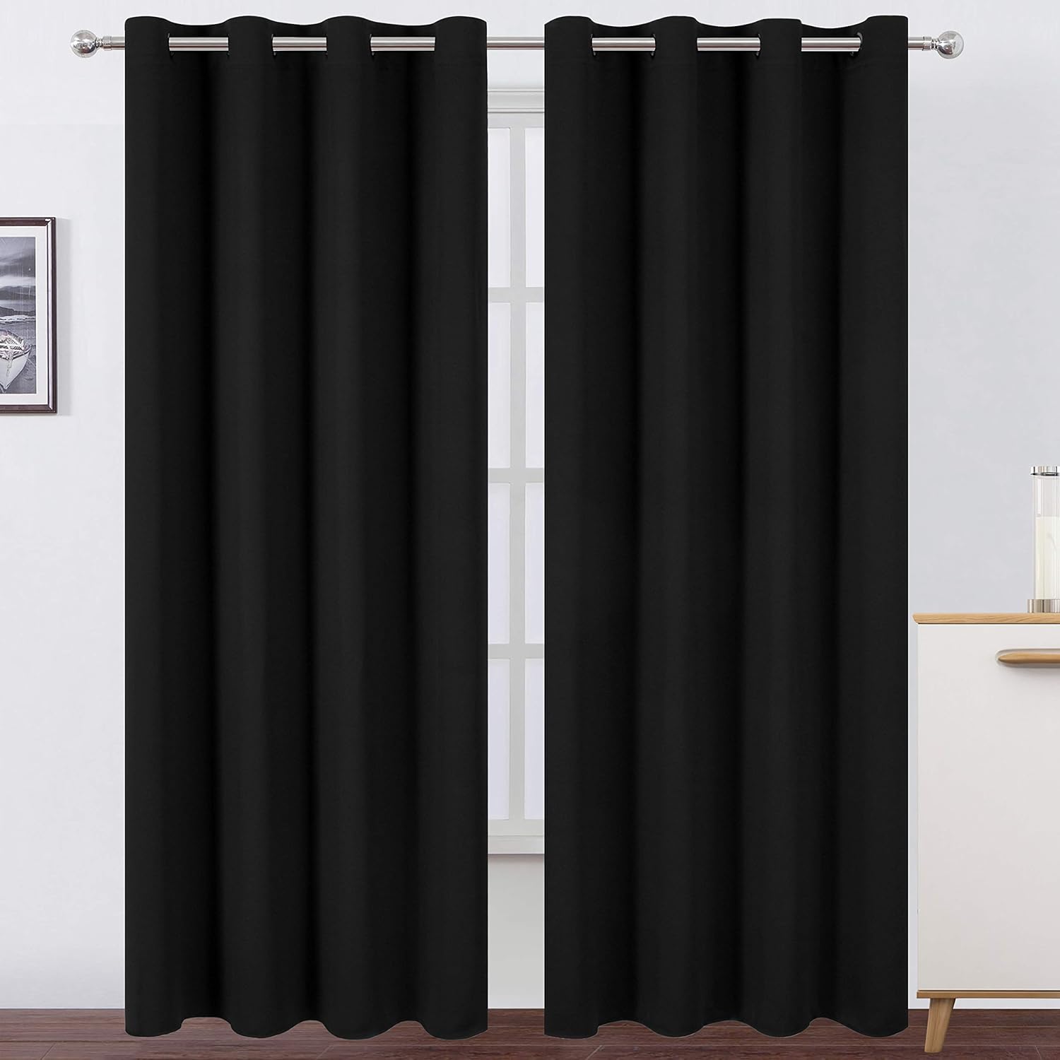 LEMOMO Blackout Curtains x inch/Black Curtains Set of