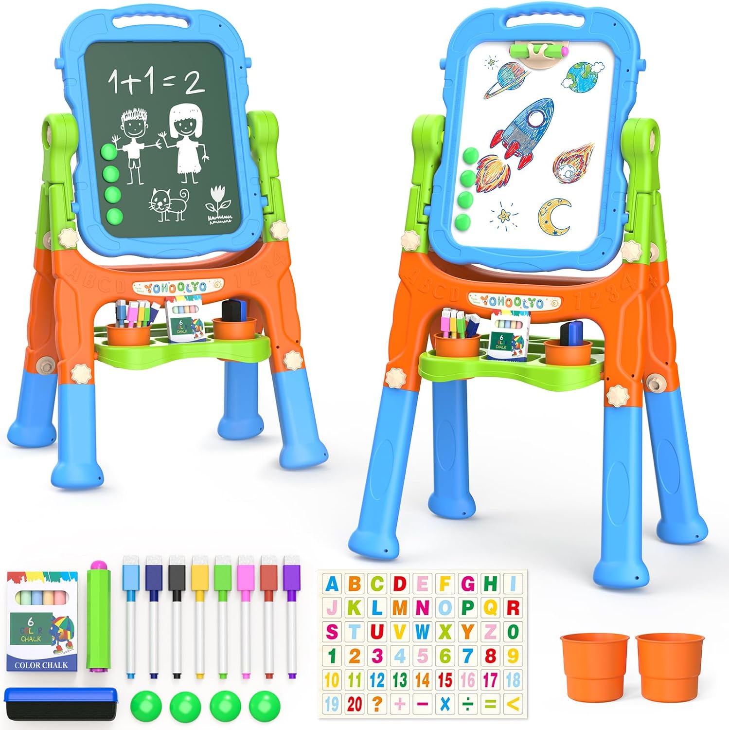 YOHOOLYO Kids Easel Standing Art Easel for Kids, Double Side