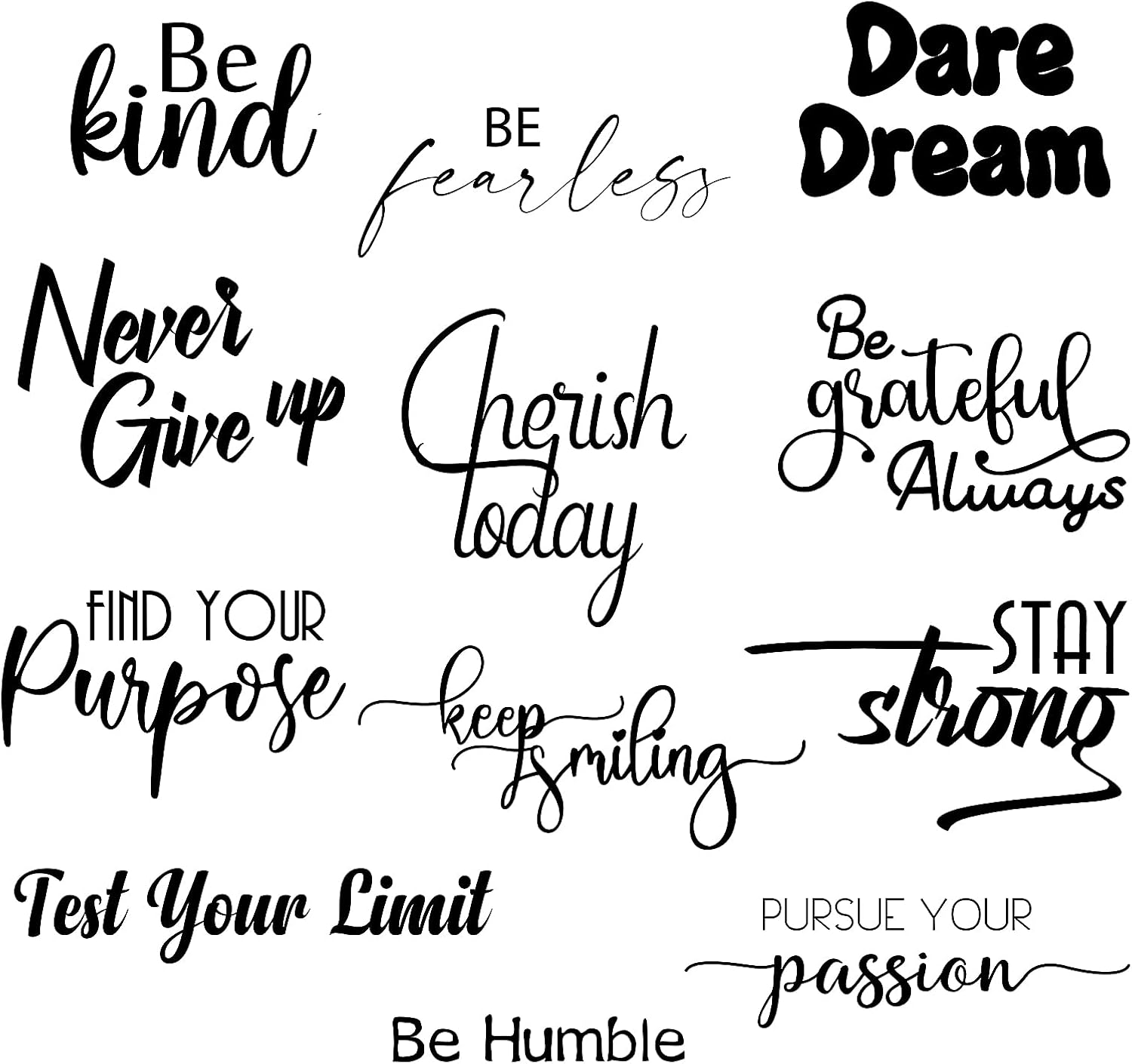 Pieces Inspirational Wall Decals Stickers Quotes Peel and