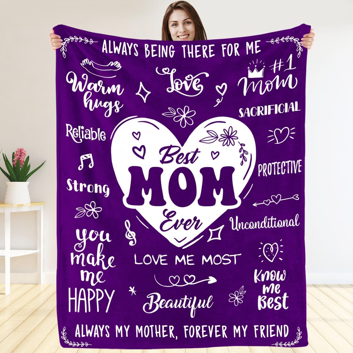 Gift for Mom Blanket from Daughter Son Children