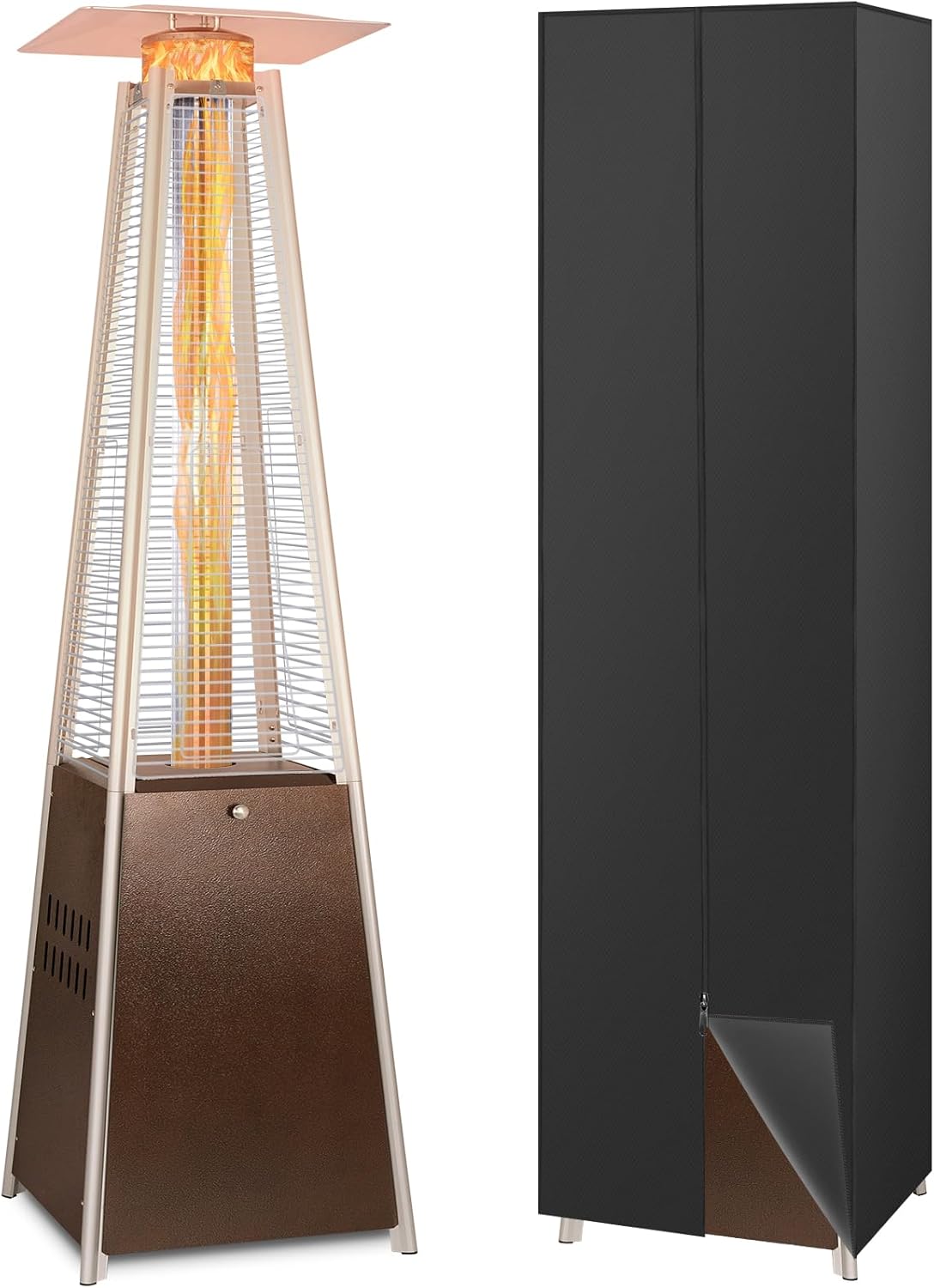 Hykolity Pyramid Patio Heater, BTU Glass Tube Propane