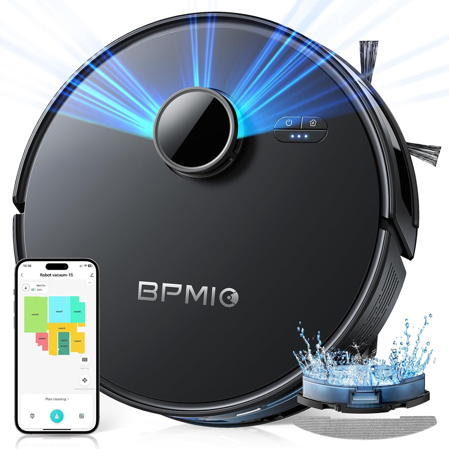 BPMIO pa Robot Vacuum and Mop Combo, in Robot