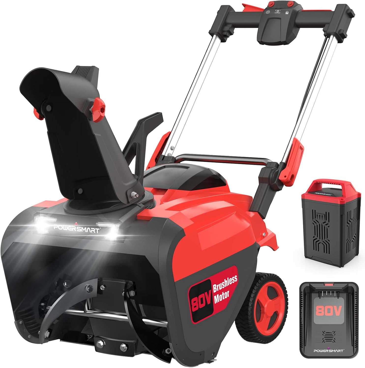 PowerSmart V MAX Cordless Snow Blower, Inch Single Stag