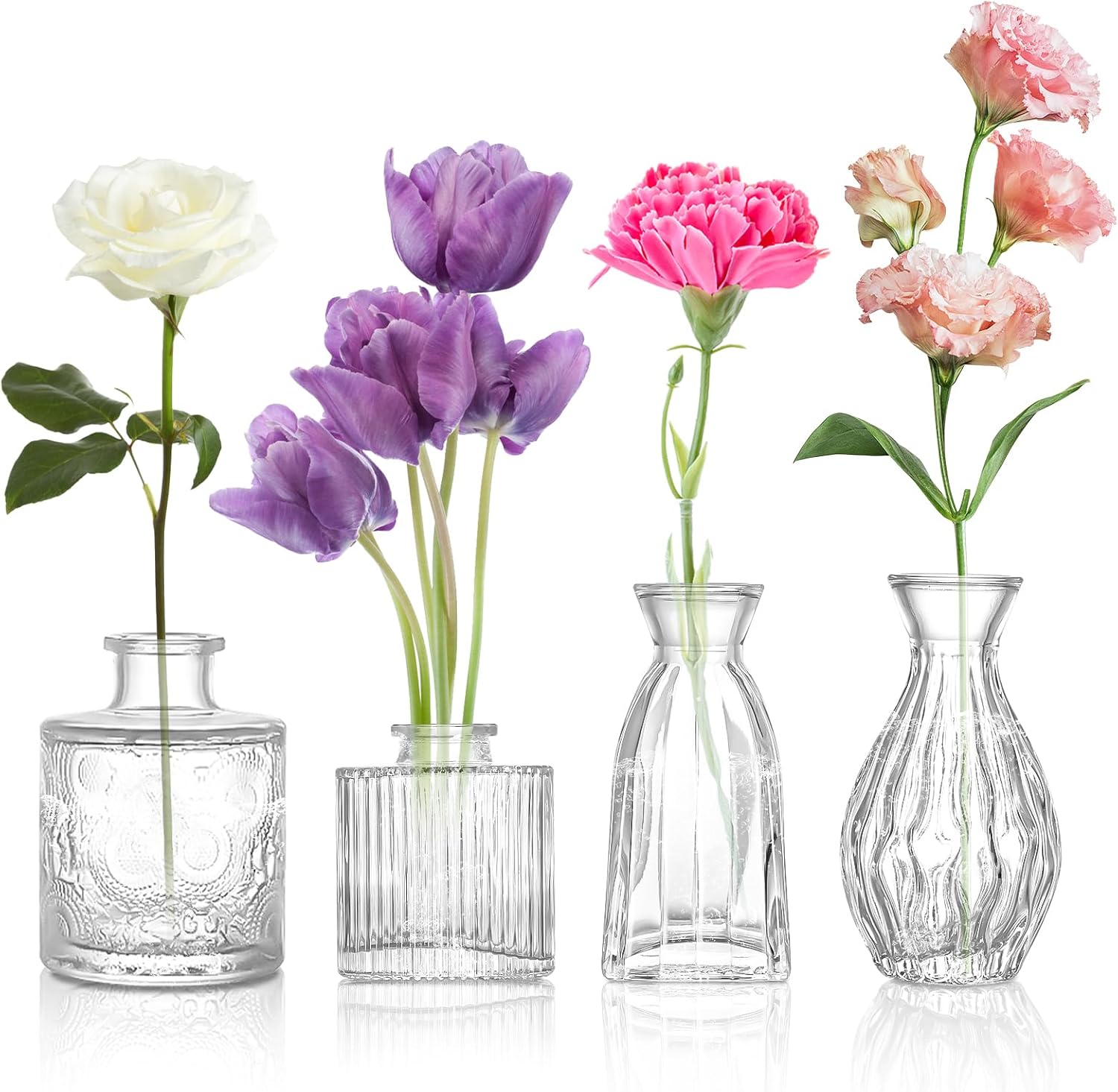 Glass Bud Vase Clear Bud Vases Set of for