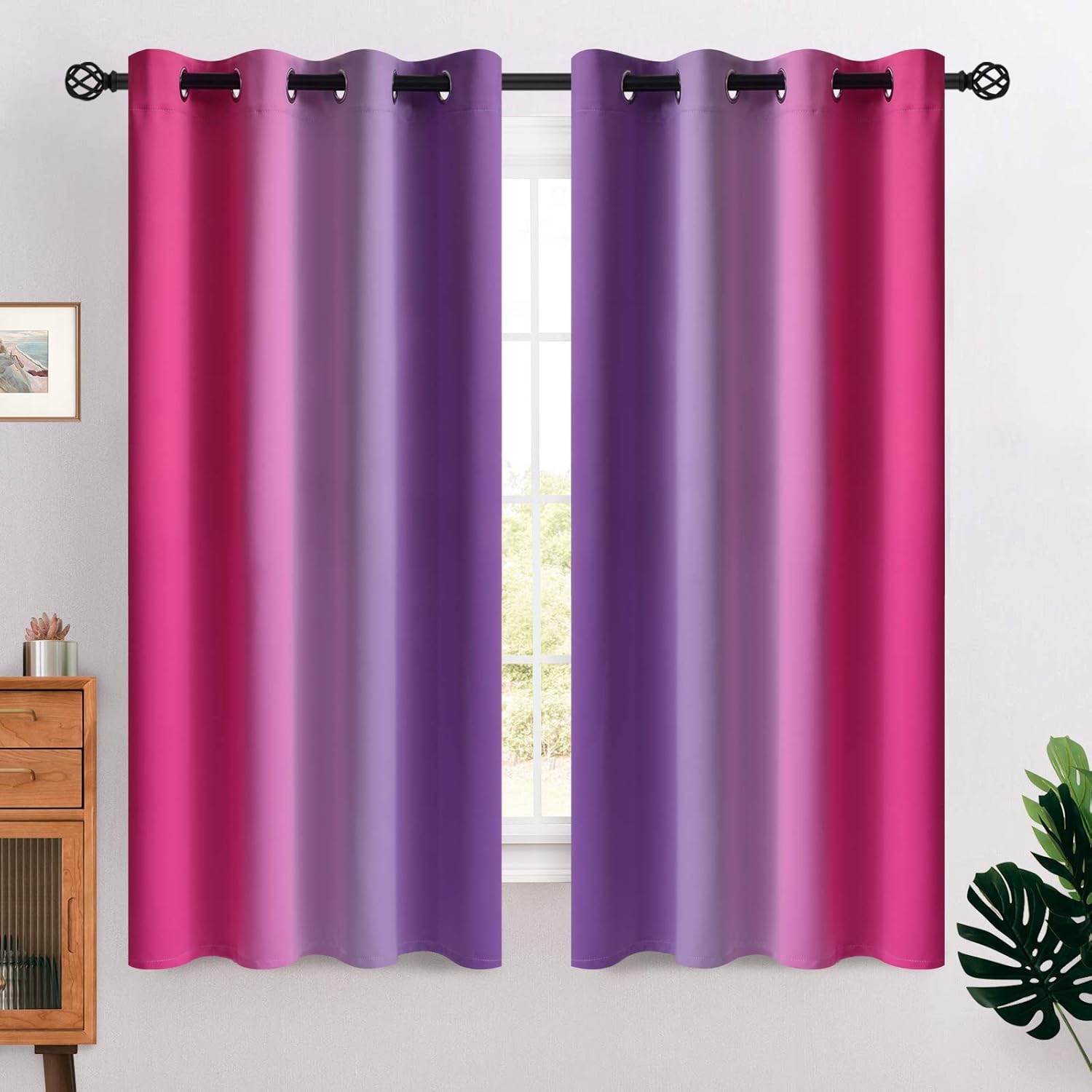 COSVIYA Grommet Ombre Room Darkening Curtains inches Leng