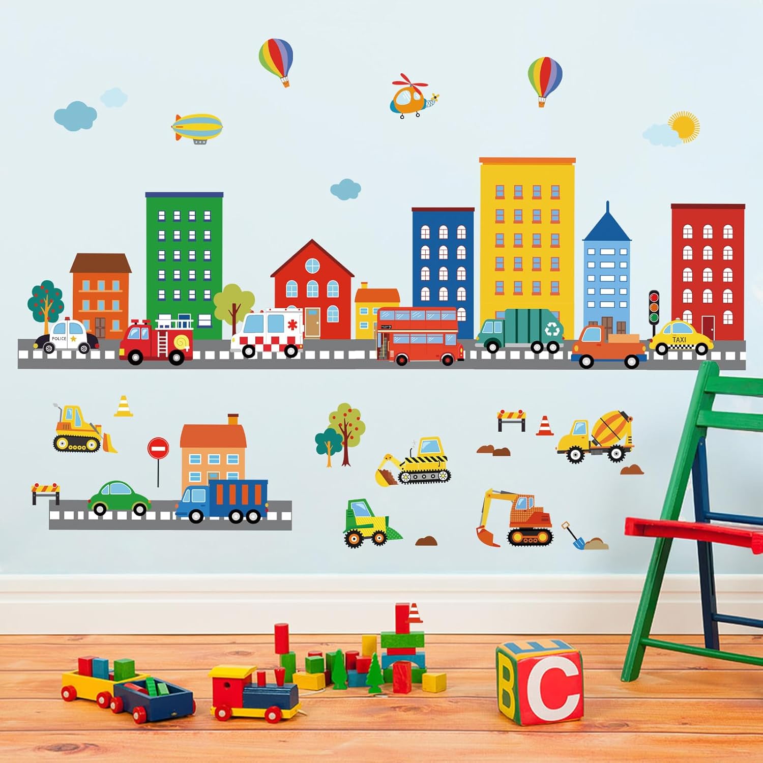 decalmile Transportation Road Wall Decals City Construction