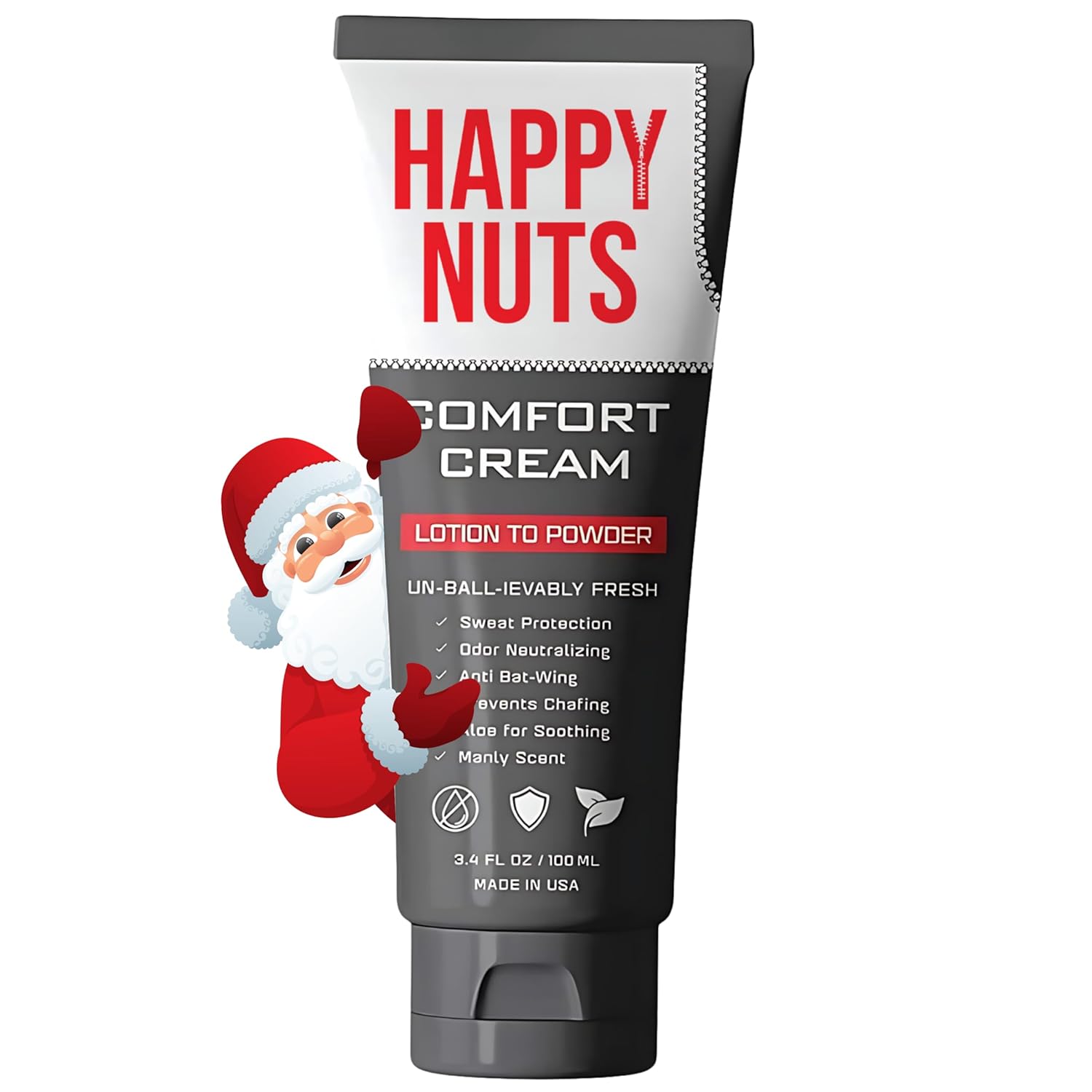 HAPPY NUTS Comfort Cream Deodorant For Men: Anti Chafing Swe