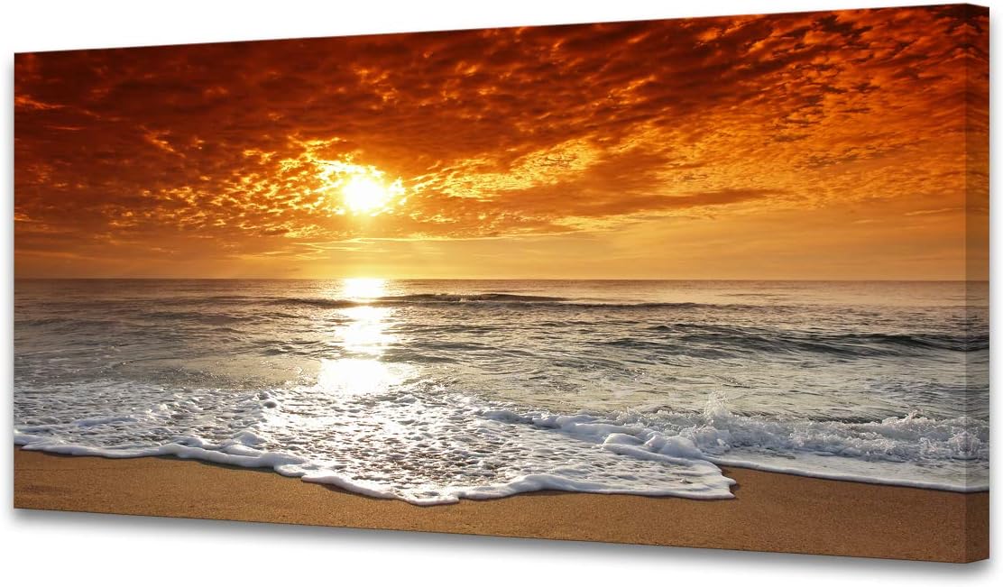 Muolunna S Canvas Prints Wall Art Sunset Ocean Beach Pi