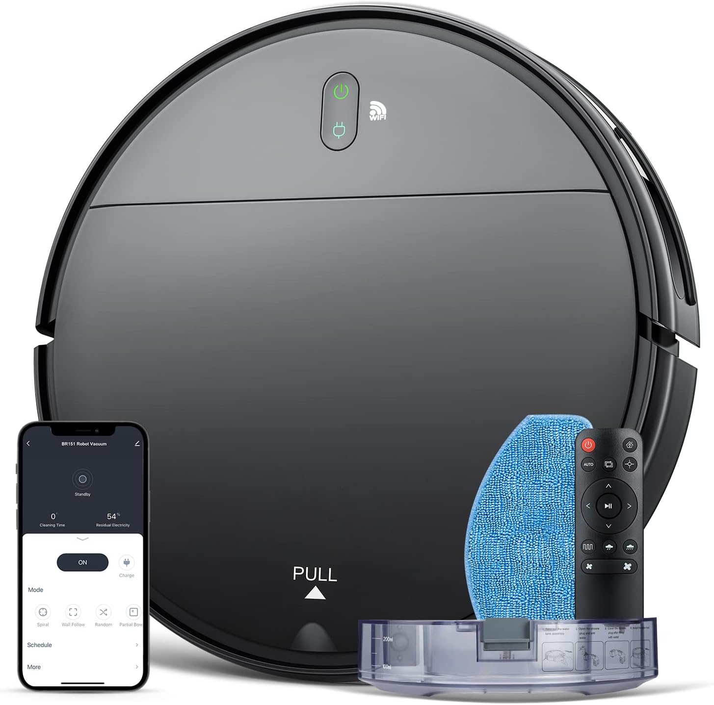 Robot Vacuum and Mop Combo, WiFi/App/Alexa, Robotic Vacuum C