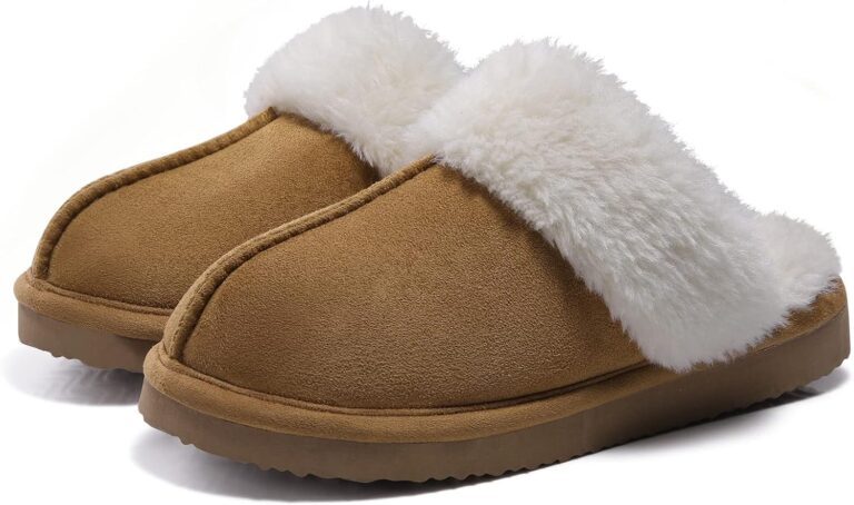 Litfun Women's Fuzzy Memory Foam Slippers Fluffy Winter Hous