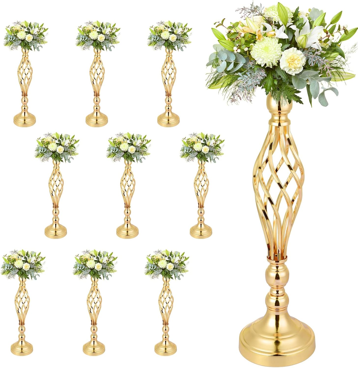 PCS Gold Flower Stand Centerpiece, Wedding Table Gold Flo