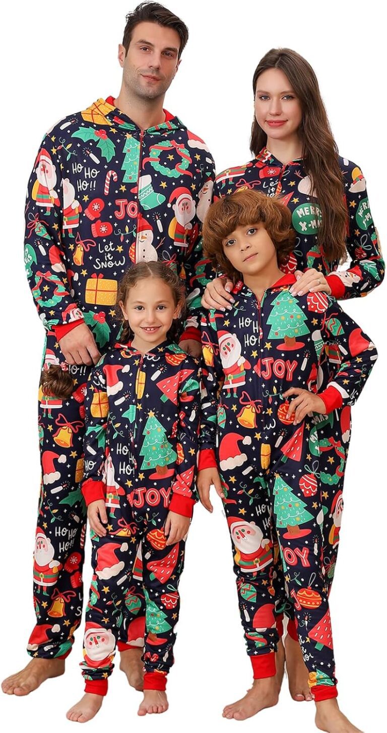 Family Matching Christmas Onesie Pajamas, Hooded One Piece X