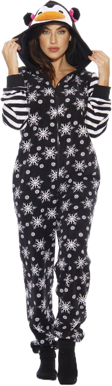 Just Love Holiday Penguin Adult Onesie Pajamas