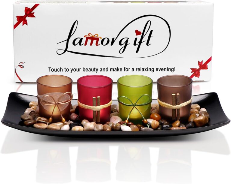 LAMORGIFT Candle Centerpiece for Coffee Table Decor Pcs V