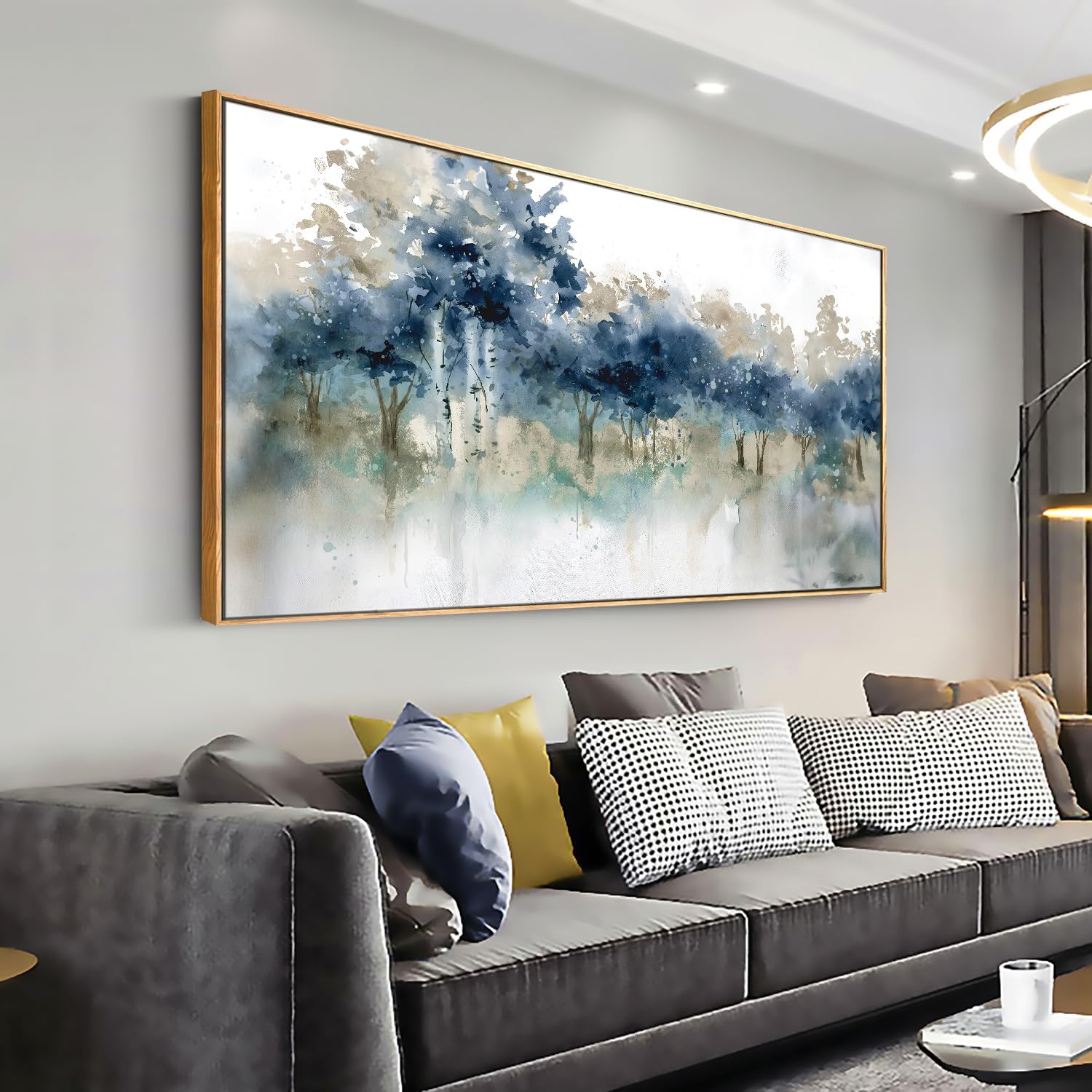 Wall Art Landscape Modern Wall Decor Canvas Painting Blue In