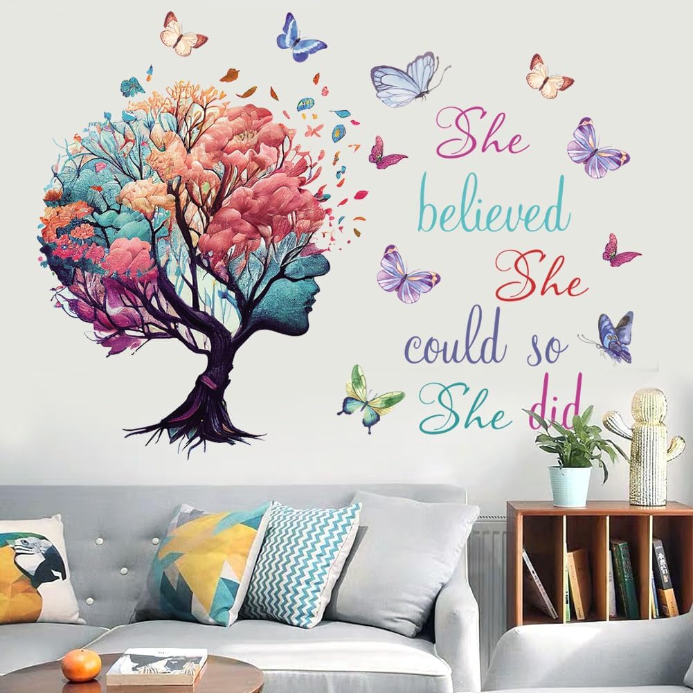 Inspirational Wall Decal Quotes She Believe She Could So She